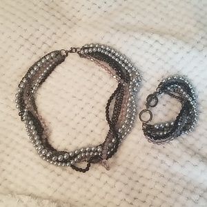 Necklace and bracelet set.